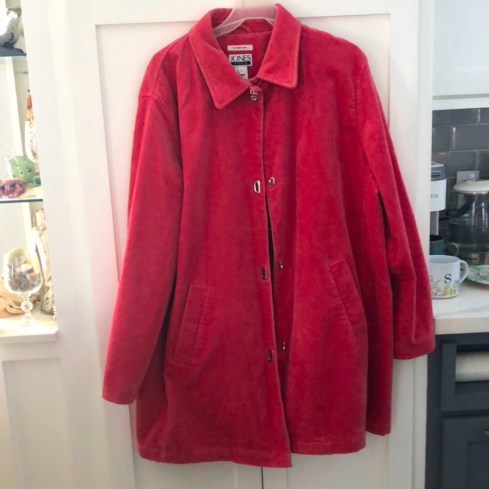 Jones Studio 1X Corduroy Dusty Rose, Paisley lining. 3/4 length.